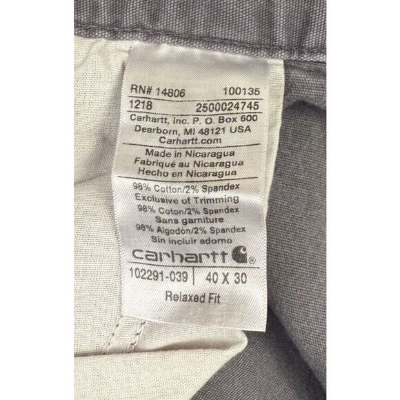 Carhartt Vintage Men's Relaxed Fit Work Gray Pants Size 40 x 30 - Picture 5 of 8